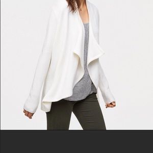 Loft Cascade Open Cardigan - Whisper White